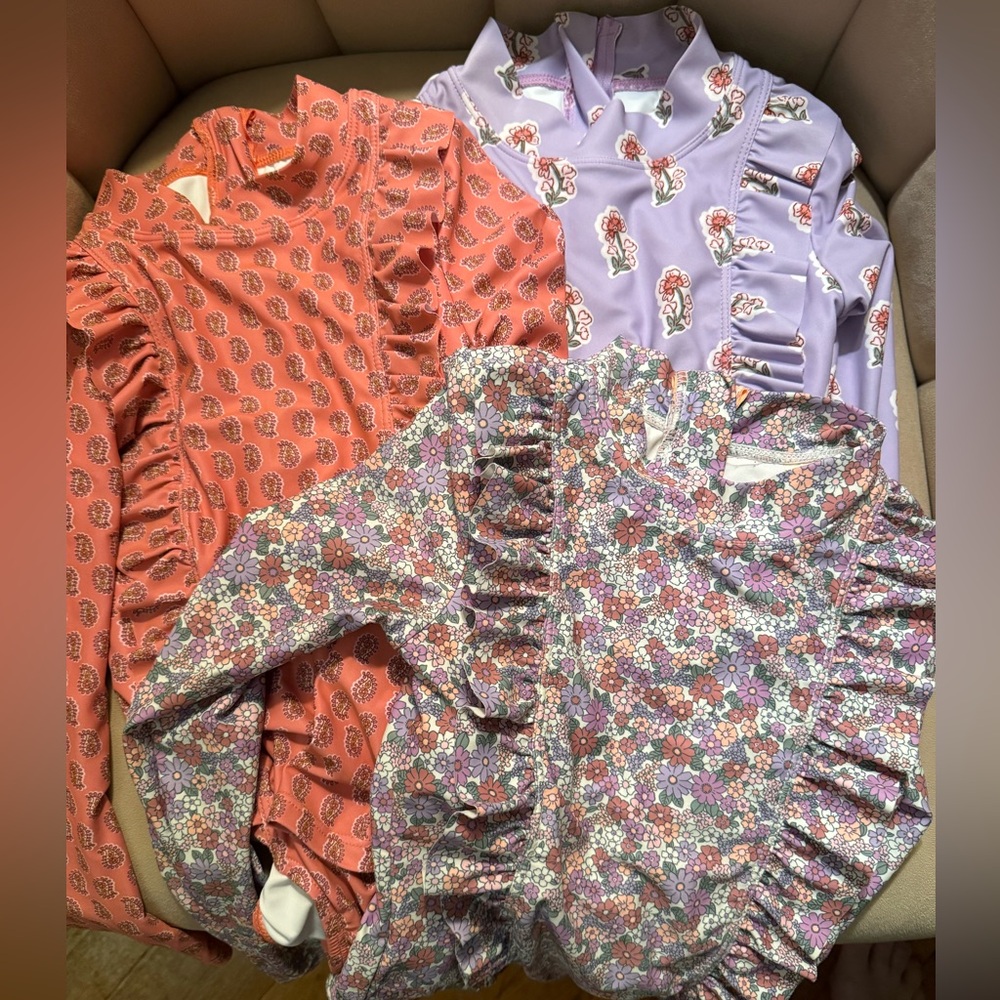 Bundle of 3 NWOT long sleeve rashguard bathing suits